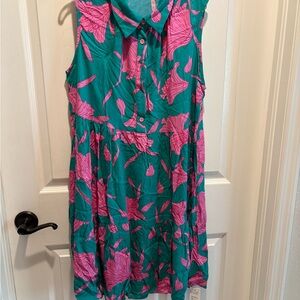 Cupshe Green and Pink Floral Mini Dress